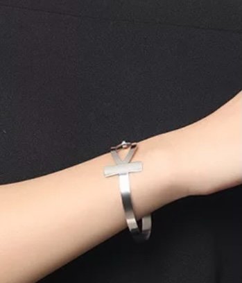 bracelet argenté croix de Ankh acier inoxydable