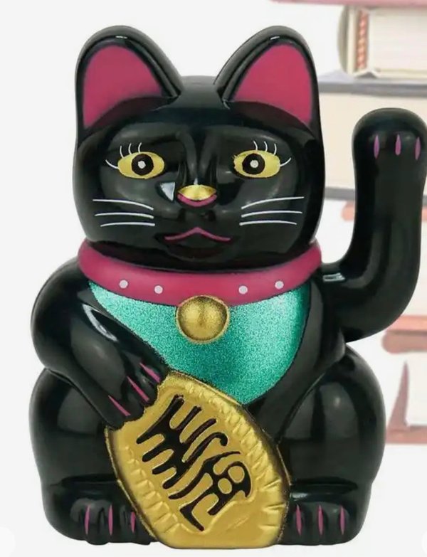 Chat maneki neko noir 13 cm ( pré commande)